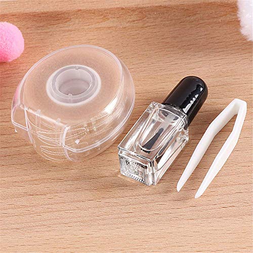 100pair Non Sticky By a Box Makeup Breathable Lace Eyelid Tape And glue- Big Eye Decoration Invisible Double Fold Eyelid Shadow Sticker Perfect for Hooded Droopy Uneven Mono-eyelids (B)