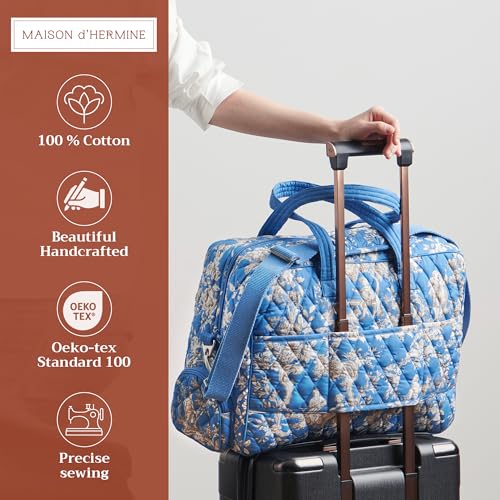 Maison d' Hermine Weekender Bags for Women Cotton Quilted Duffel Overnight Luggage Weekend Bag for Men Gym Sports Gifts Travel Business Travellers Family Trip (Joli Jouy)2