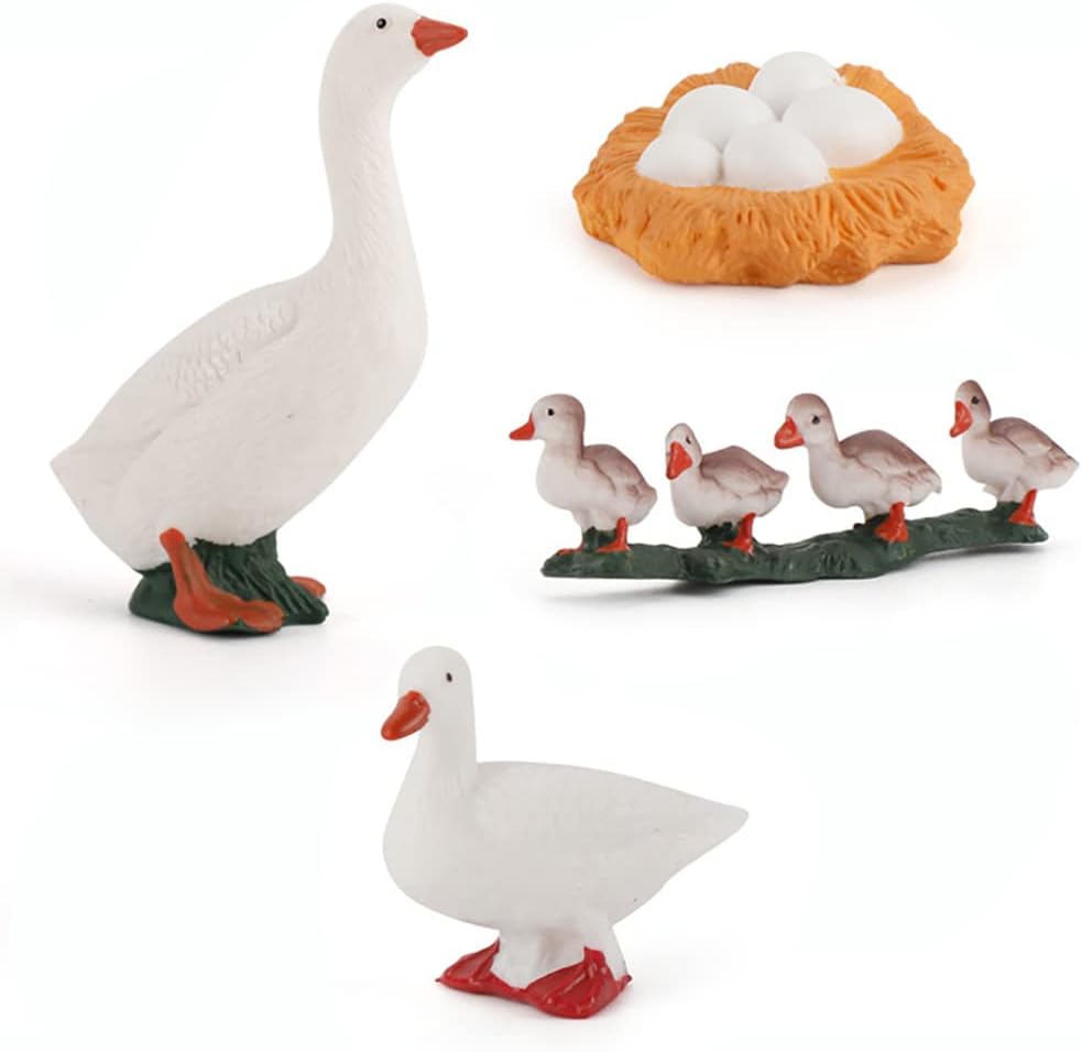 JAWSEU Life Cycle Models Duck, Animal Growth Cycle Mini Duck Figure Simulation Animal Figures Toys Early Educational Learning Toys for Kids Classroom