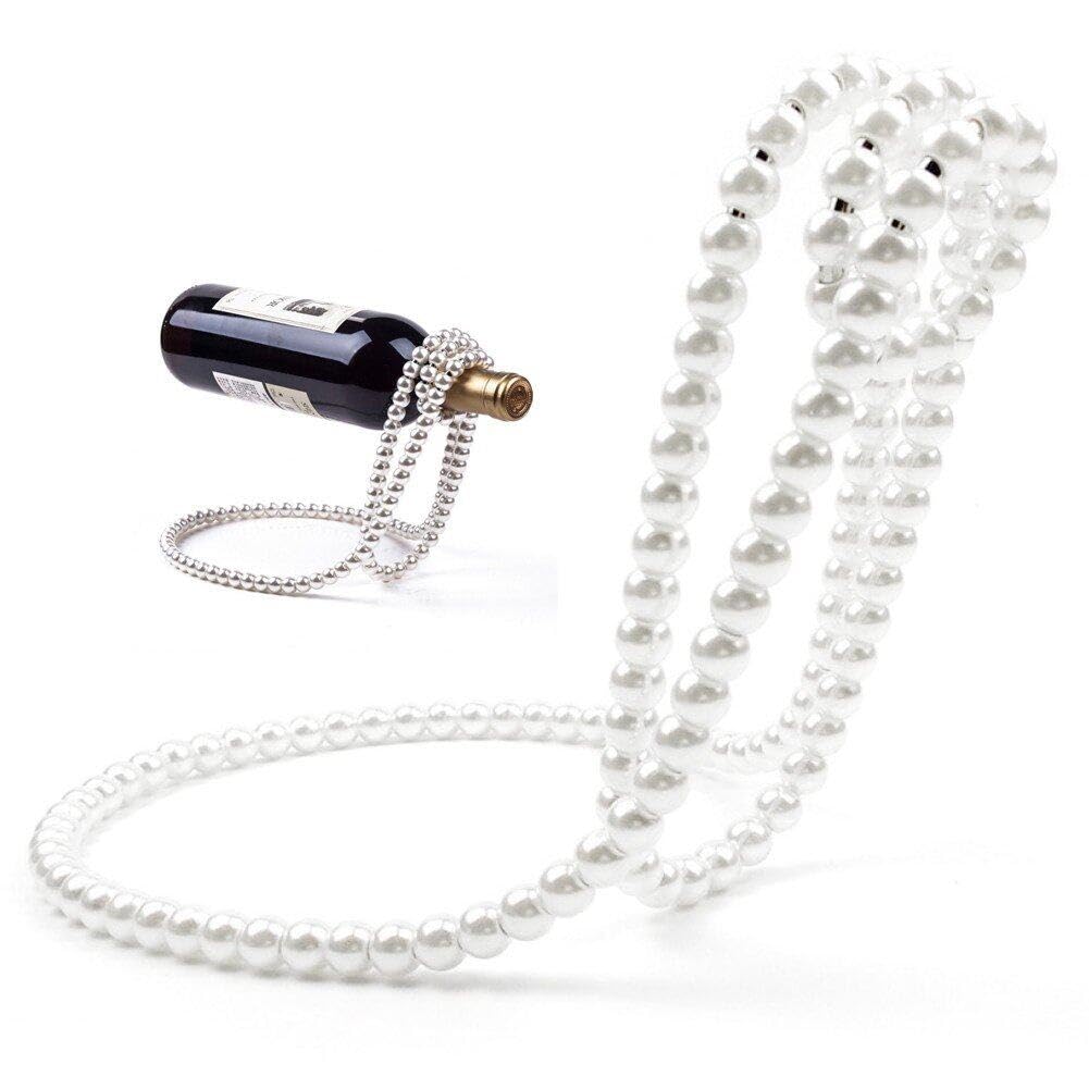 Wudaizhi Porte-Bouteille Magique Flottante avec Chaîne de Perles - Décoration Unique pour Maison et Bar