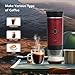 Coffee Maker Gift Set for Travel, Battery Powered Portable Electric Espresso Machine for Camping, Rechargeable Coffee Maker Self Heating with Ground Coffee & Capsule for RV, Hiking (Red mix Black)