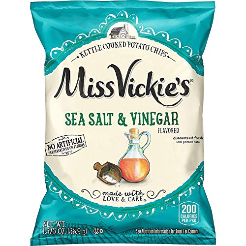 Miss Vickie's Sea Salt & Vinegar Flavored Kettle Cooked Potato Chips 1.375 oz Bags - Pack of 16