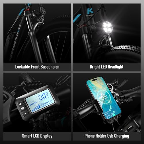 29″ Electric Bike for Adults, Max 37MPH 2000W Peak 921.6WH