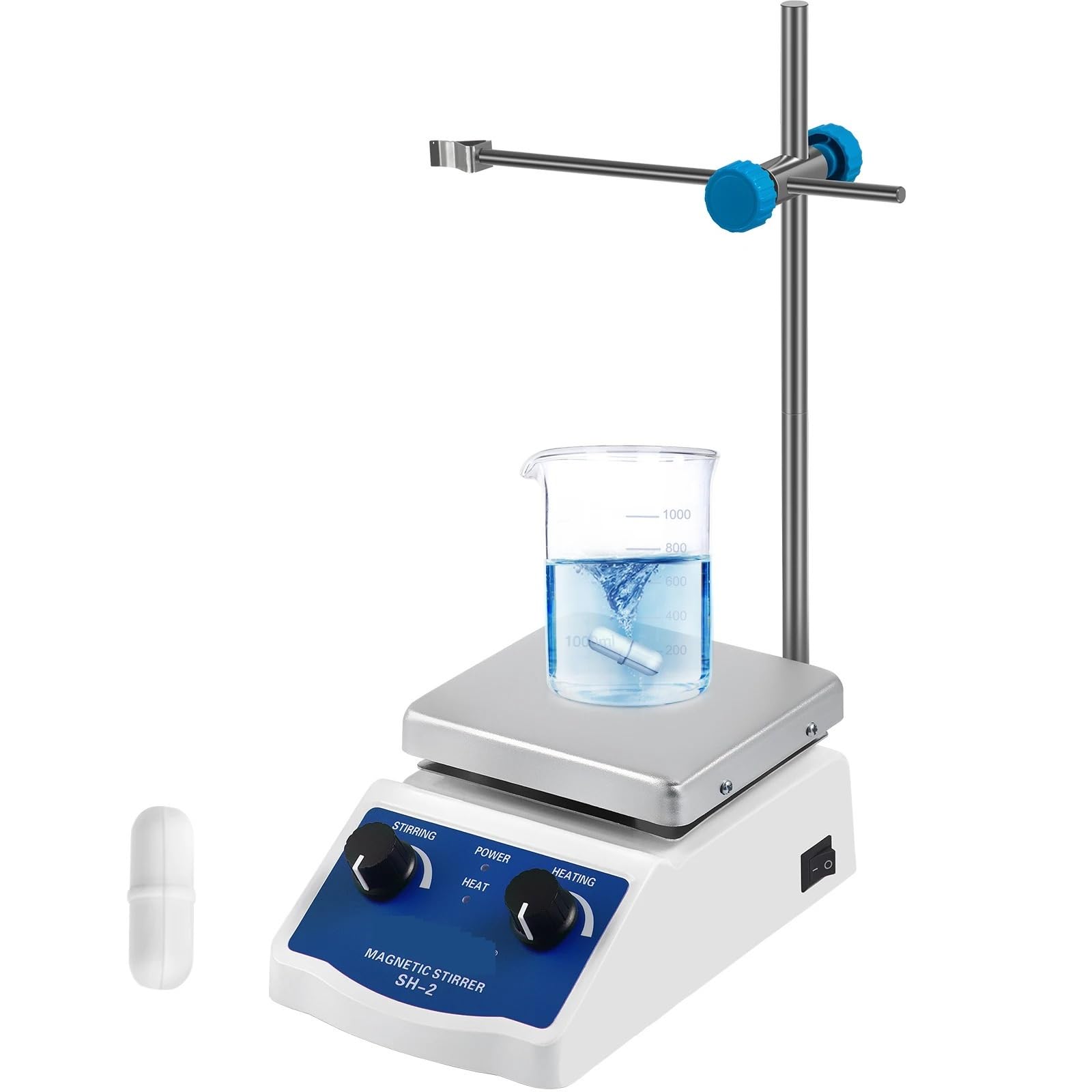 Centrifuga Agitatore magnetico elettrico da 1000 ml, piastra riscaldante, agitatore con barra di agitazione, laboratorio chimico biologico medico