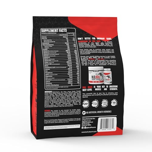 Image of Bull Mass Muscle Gainer Protein Powder | Increased Athletic performance | Strength | Weight Gain | Lean Muscle | FSSAI Approved (Mocha Cappuccino, 6 Lbs)