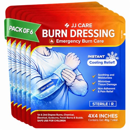 Burn Dressing 4x4 Sterile Hydrogel Burn Pads - 6-Pack - FSA&HSA Eligible