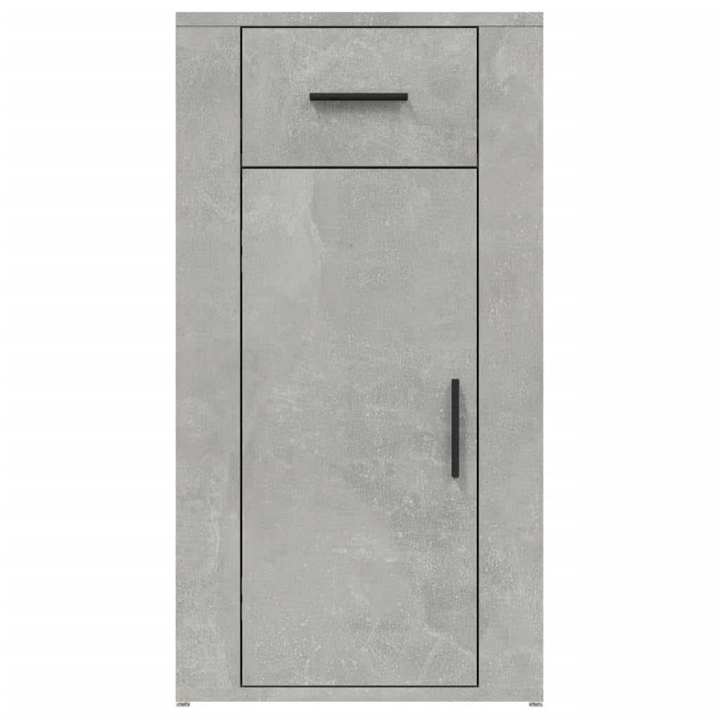 Szafka biurowa, kolor betonowy, szary, 40 x 49 x 75 cm, materiał drewnopochodny, z 1 szufladą i 1 półką do przechowywania i organizacji