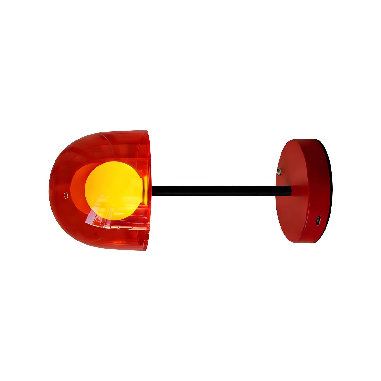Hsioluted Red Trendy Mushroom Shaped Accent Light Featuring Smooth Dimming And Warm White Output Rechargeable Led Desk Lamp With Customizable Light Intensity And Temperature