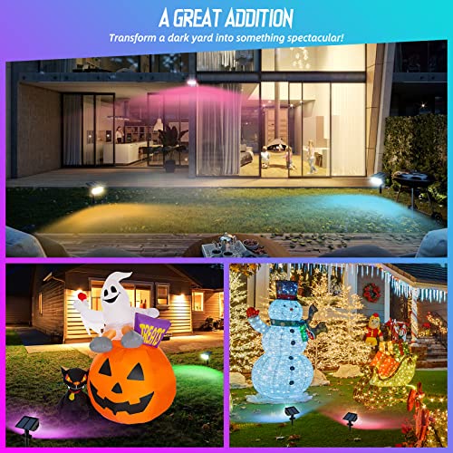 Litlisfly Solar Color Changing Lights Outdoor Landscape Lights, 50 Leds Multi-Color Rgb Solar Spot Lights Outdoor, Ip67 Waterproof 2-In-1 Auto On/Off Spotlight For Decorations, 2Pack #TOP7