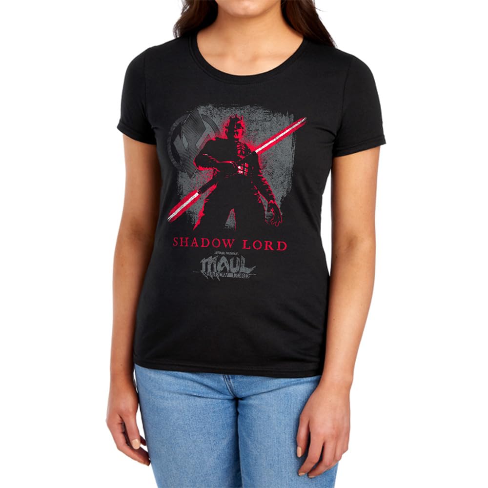 Star Wars Maul Shadow Lord Dark Side Sith Womens T Shirt, Black, XXL