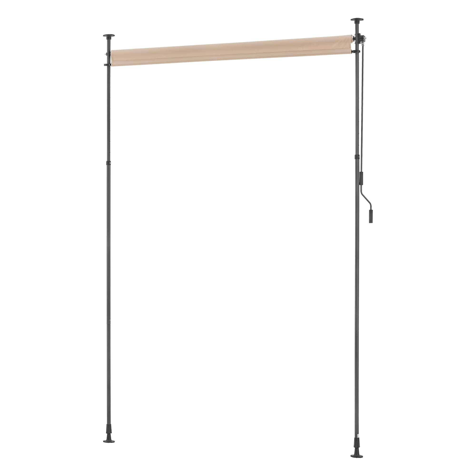 pro.tec Schermo Verticale da Balcone con Pali Telescopici Regolabili in Altezza tra 230-310 cm Tenda Parasole Frangivento Protezione Privacy - Larghezza 200 cm - Color Sabbia
