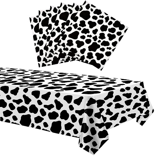Nappe Et Serviettes De Fête Avec Animaux De Safari De La Jungle, Décorations De Table De Fête à Imprimé Vache 21P, Nappe En Plastique Et Serviettes Pour...