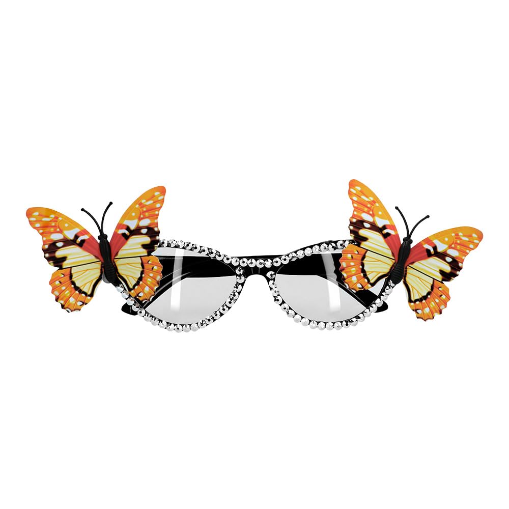 Boland 02672 Butterfly Party Glasses Retro Glasses for Carnival Theme Party and JGA Fancy Dress Accessories - Image 2