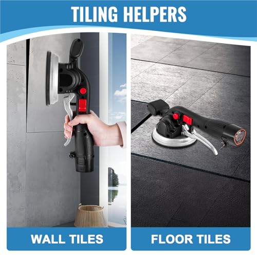 MXBAOHENG Fliesenrüttler 6 Gänge Elektrische Fliesenverlegemaschine 200kg Fliesenvibrator mit Akku 4500mA Fliesen Vibratoren Elektrische Fliesen Vibrationsgerät für 11,8-39,5 Zoll Fliesen (1 AKKU)