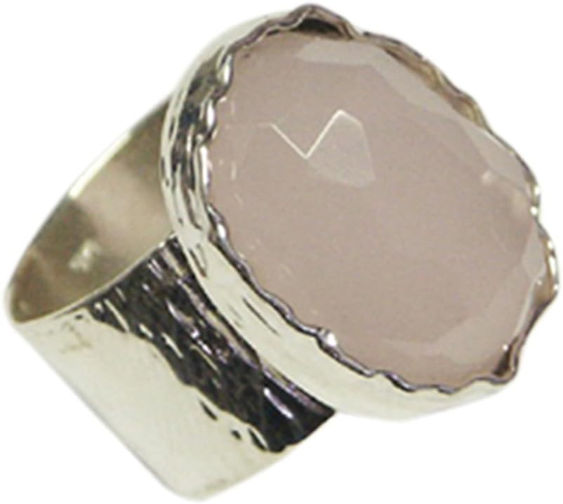Women's All Sizes Big Rose Quartz Ring 925 Sterling Silver Fashion Size 13