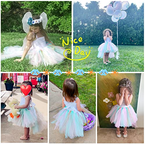 Girls Tutu Dress Handmade Tulle Princess Prom Dresses For Toddler Little Girl Fancy Birthday Party Outfit Rainbow (5-6 Years) #TOP6