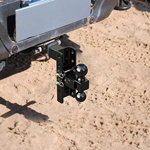 Ifoka Adjustable Trailer Hitch, Fits 2.5 Inch Receiver, 8 Inch Drop Hitch Ball Mount, Tow Hitch For Heavy Duty Truck With Lock Pins, Solid Shank (Black) #TOP5