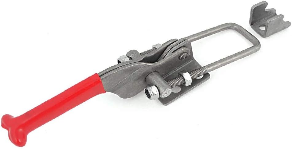 New Lon0167 2 PCS Featured Quickly Holding Red reliable efficacy Plastic Wrapped Handle Door Bolt Type Toggle Clamp 318Kg 431(id:999 02 9d 4c9)