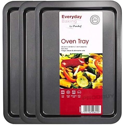 ProChef Brand Non-Stick Baking Tray Sets (3 x Oven Trays) Cover