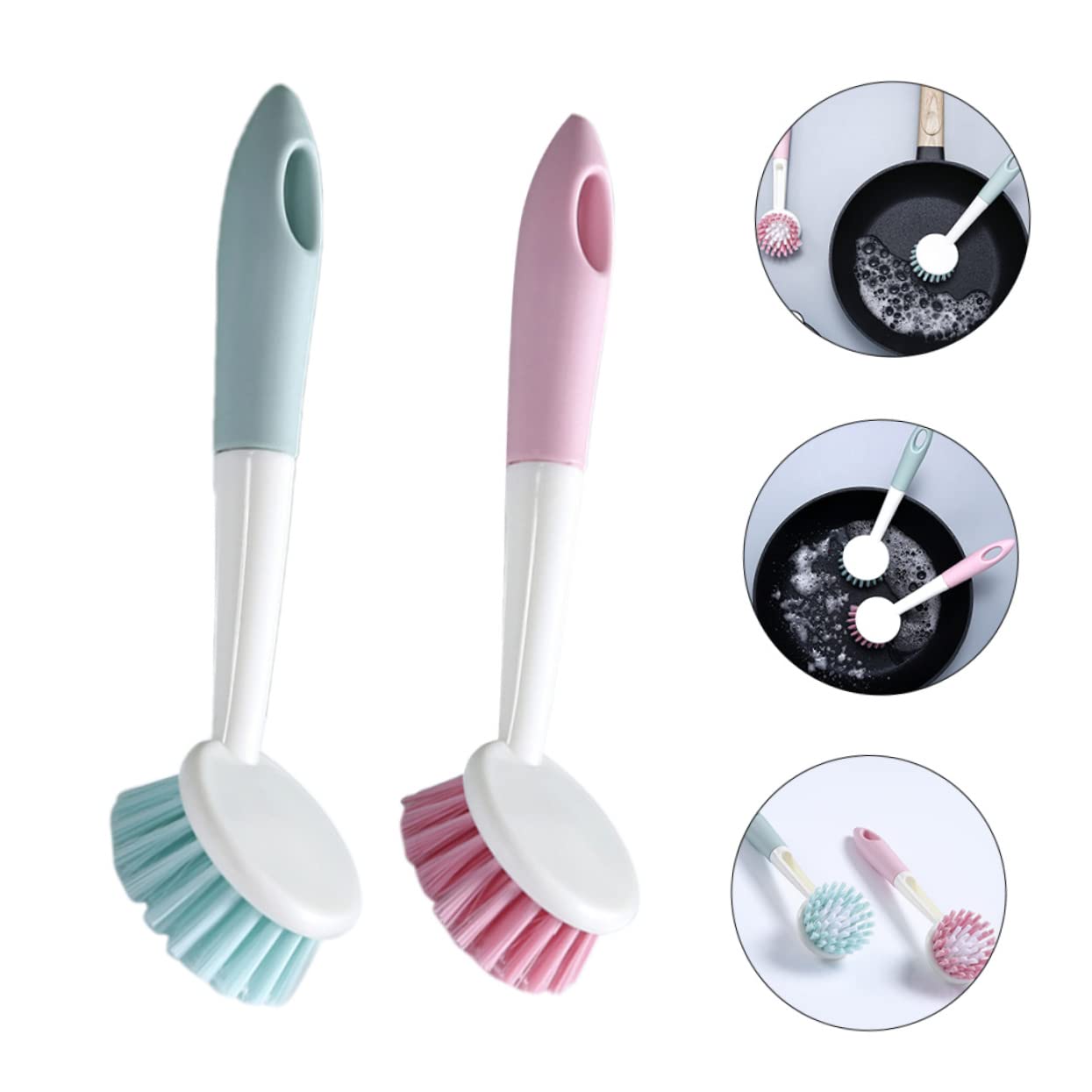 Beavorty 4 Set Di Spazzole Per La Pulizia Dei Piatti Manico Per Spazzola Da Cucina Forte Potere Pulente Multiuso Per Lavello 2 Pezzi*4