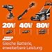 WORX 40V Akku-Rasenmäher WG779E, 2,5Ah 2 Akkus, Powershare, Schnittbreite 34cm, 6-Fache 20-70mm...