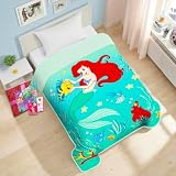Disney The Little Mermaid Tagesdecke Twin Set für Kinder – Bundle mit Arielle gesteppter Tagesdecke für Doppelbett plus Tattoos, mehr | Little Mermaid Twin Bettwäsche-Set für Mädchen
