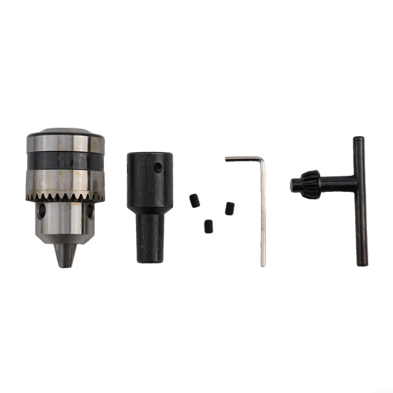 Juego De Portabrocas B12 1.5-10 Mm - Con Llave, Para Fresadora, Torno Y Taladro, Incluye 4 Piezas Con Eje De 8 Mm