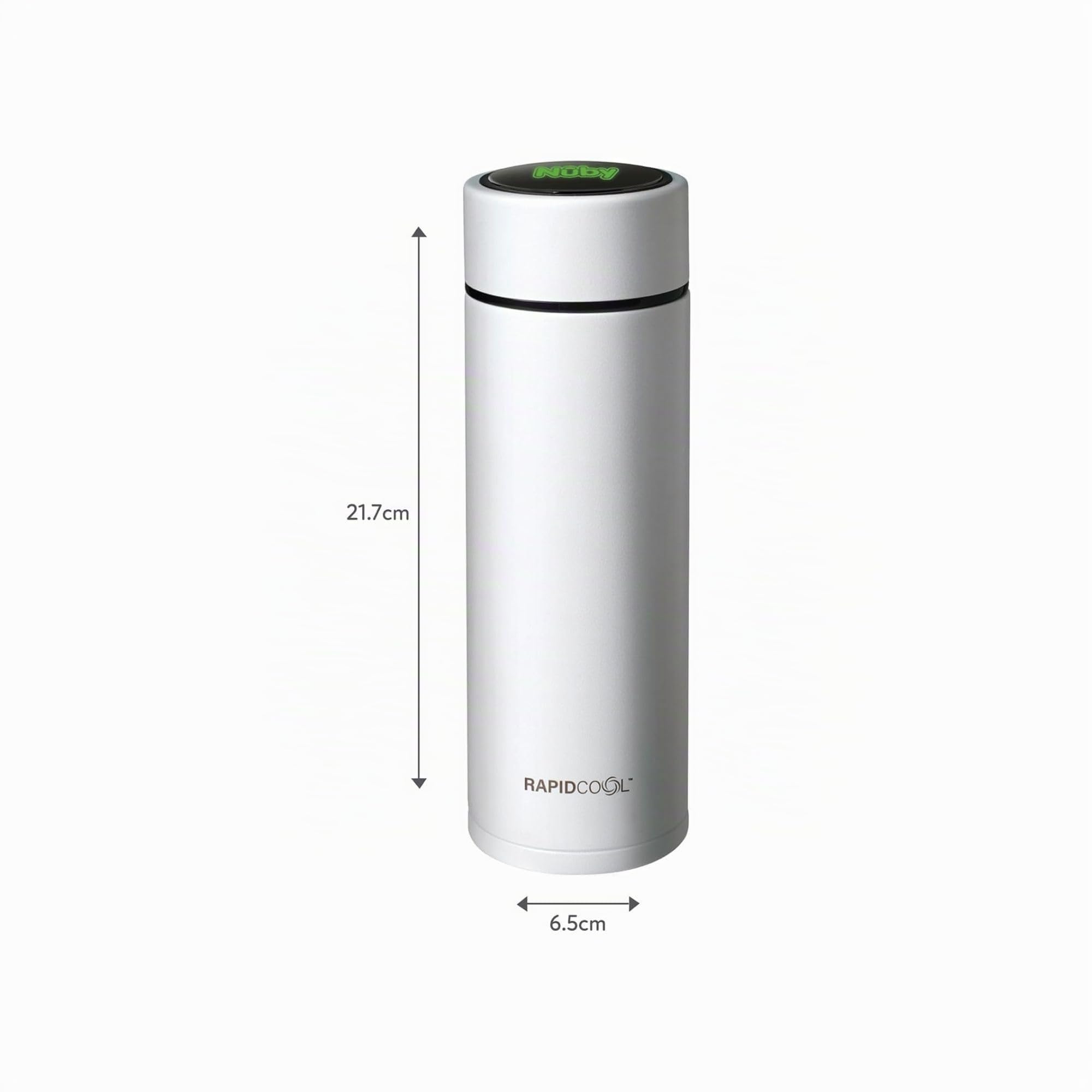 Nuby RapidCool Préparateur de Biberon Portable, Température Idéale, Blanc | Prépare un biberon en 2 minutes, avec couvercle digital et utilisation facile, idéal en déplacement & pour les repas de nuit