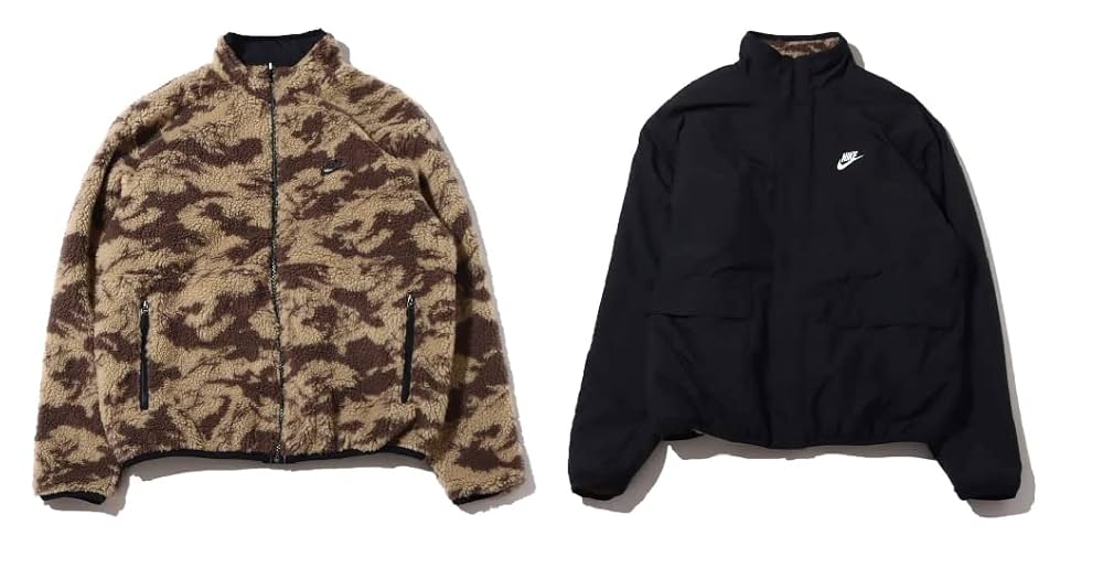 NIKE ボアジャケット 黒/白 リバーシブル NIKE（ナイキ）の「NIKE / フルジップ リバーシブル ボア