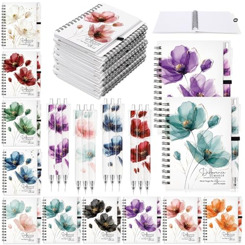 Carnet à spirale A6 lot de 30 petits blocs-notes avec stylos pour écrire au bureau