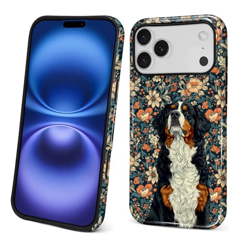 ANLUN STORE Case for iPhone 18 Pro max iPhone 17 Pro max,Hybrid Dual Protection Soft TPU + Hard PC Shockproof Cover Anti-Scratch & Slim Protective for Men Women French Flower Dog