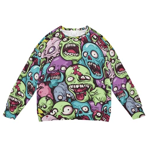JUNZAN Colorful Yelling Zombie Little Kids Hoodie Sweatshirt Crewneck Sweatshirt With Hoodie Party 4T