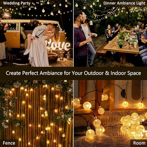 Image of CBK 45 Bulbs LED Fairy String Solar Light Silicon LED Bulbs 10 Meter Waterproof 8 Mode Outdoor /Indoor Waterproof Solar Powered Led String Light, Decorations for Garden Yard Balcony (Yellow)