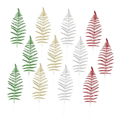 Alipis 12 Piezas Arbustos Artificiales Helecho Planta Artificial Decoración para El Hogar Hojas Tropicales Artificiales Adorno Decorativo De Navidad Mesa Plantas Florero Árbol De Navidad