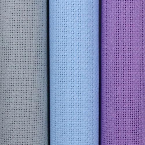 Image of KCS 3 pc of 15 inch x 18 inch(38cmx45cm) 18 Count Cross Stitch Cotton Aida Cloth Needlework Rolled Fabric Box,18CT,Light Grey+Light Blue+Lavender