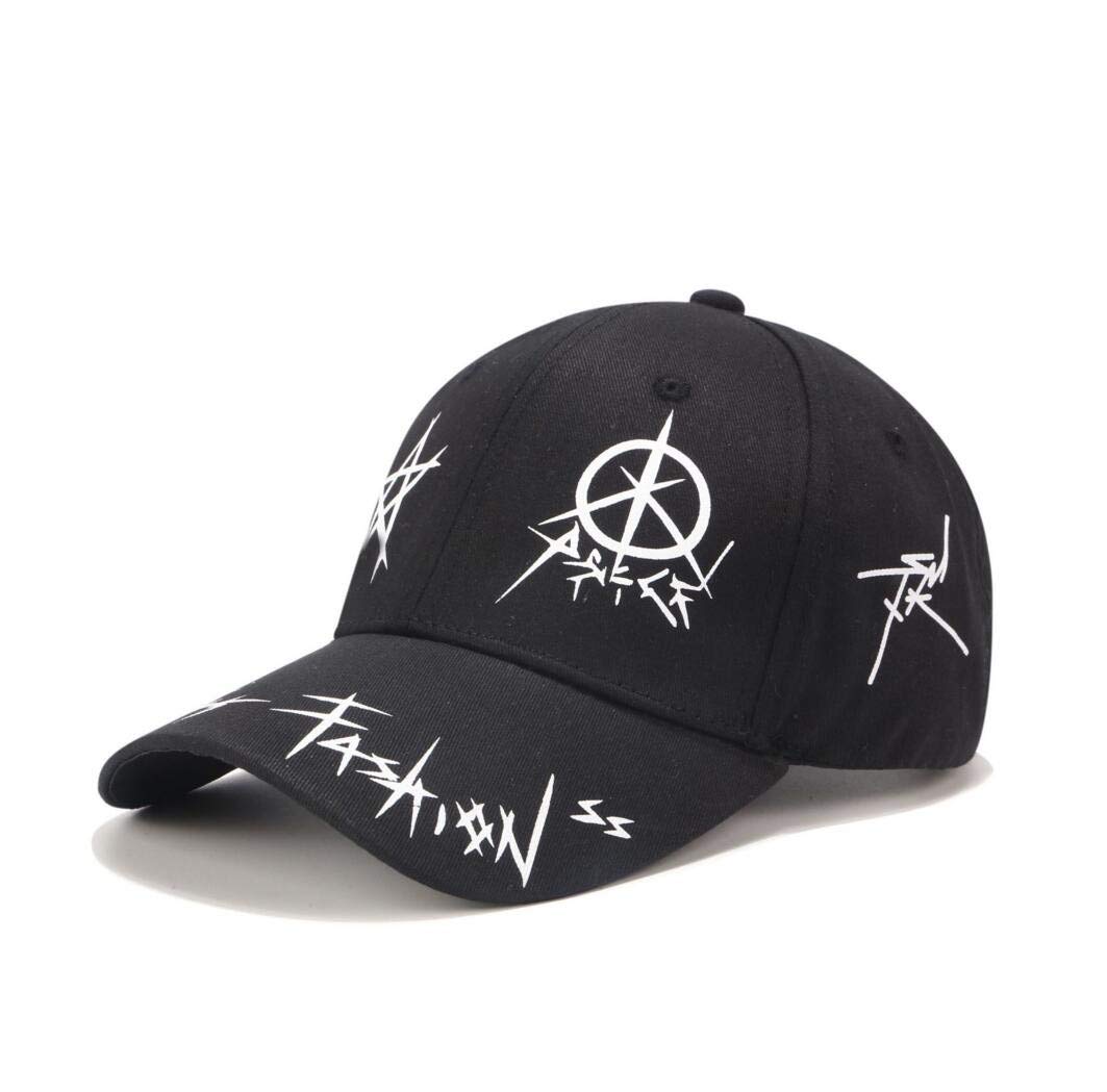 XibeiTradeUnisex Graffiti Baseball Cap Hiphop Black White Hat Fashion for Men Women