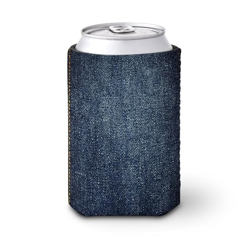 Funda enfriadora de latas de cerveza, textura vertical de mezclilla, enfriador de cerveza, soporte de bebidas aislado suave para fiestas, playa, eventos, hogar