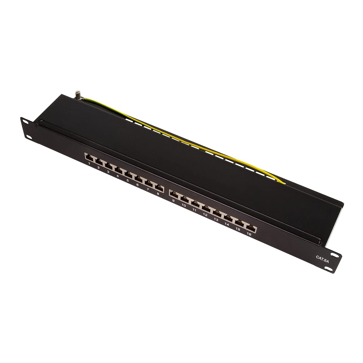 LogiLink Professional NP0076 panel krosowo-rozdzielający Cat 6A z 16 portami, PoE i PoE+, (1 jednostka wysokości), czarny