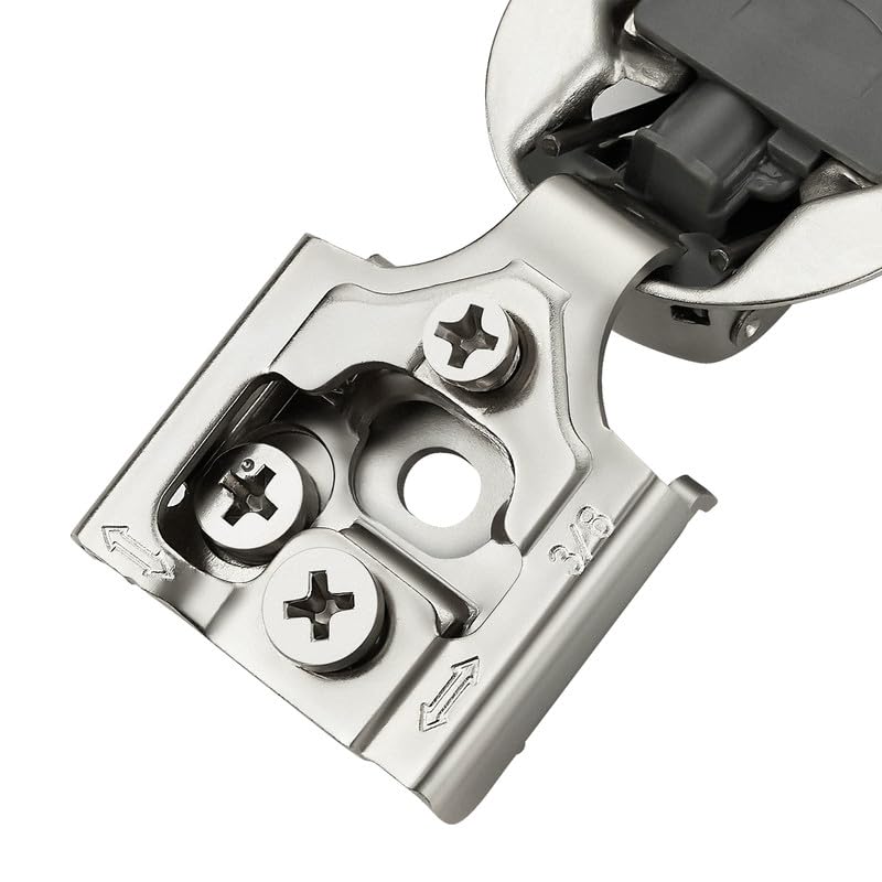 Image of 2 Pack 1 Pair 3 /8 inch Overlay Soft Close Hinges for Kitchen Cabinet Hinges Satin Nickel Hidden Hinges Stainless Steel Concealed Hinge self Closing