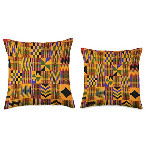 That Melanin Tho Black Owned Business Kente Cloth Inspired Throw Pillow