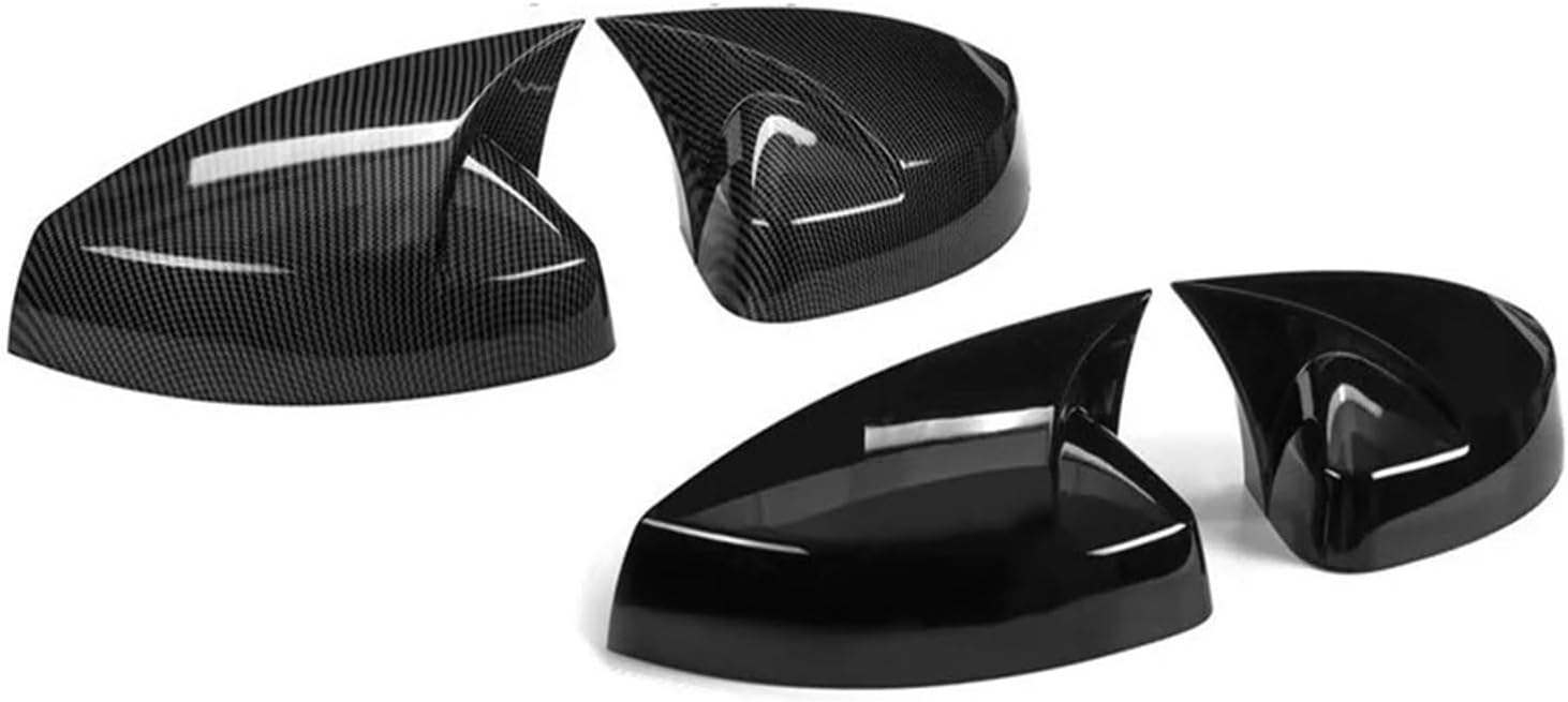 BEUTEE 2Pcs Side Car Rearview Mirror Cover Caps Compatible with A3 S3 RS3 8V Mirror Tools Case Glossy/Carbon Fiber Style 2013-2020 (Color : Glossy Black-Add on)