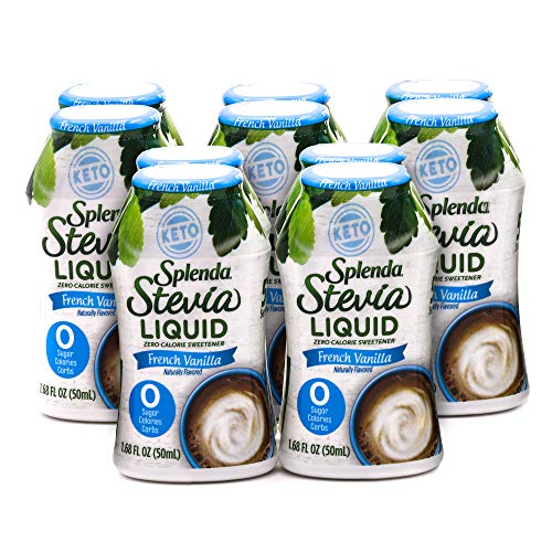 SPLENDA STEVIA LIQUID French Vanilla Zero Calorie Sweetener Drops, 1.68 Ounce Bottle (Pack of 10)