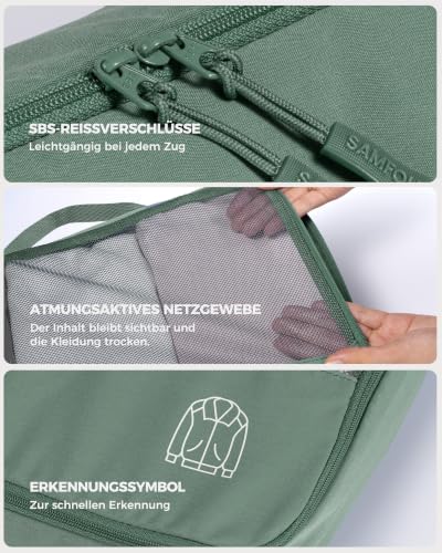 Koffer Organizer Set 8-teilig, Packing Cubes und Packwürfel für Handgepäck, Koffer und Rucksack, Reise Organizer – Ansicht 4
