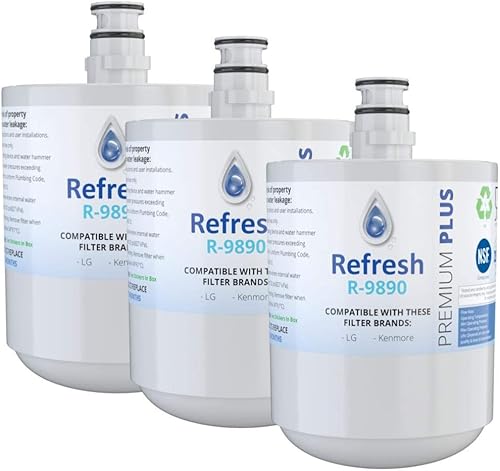 Refresh NSF-53 Filtro de agua de repuesto prémium para refrigerador compatible con LG LT500P, 5231JA2002A, 5231JA2002A-S, ADQ72910901, ADQ72910902,