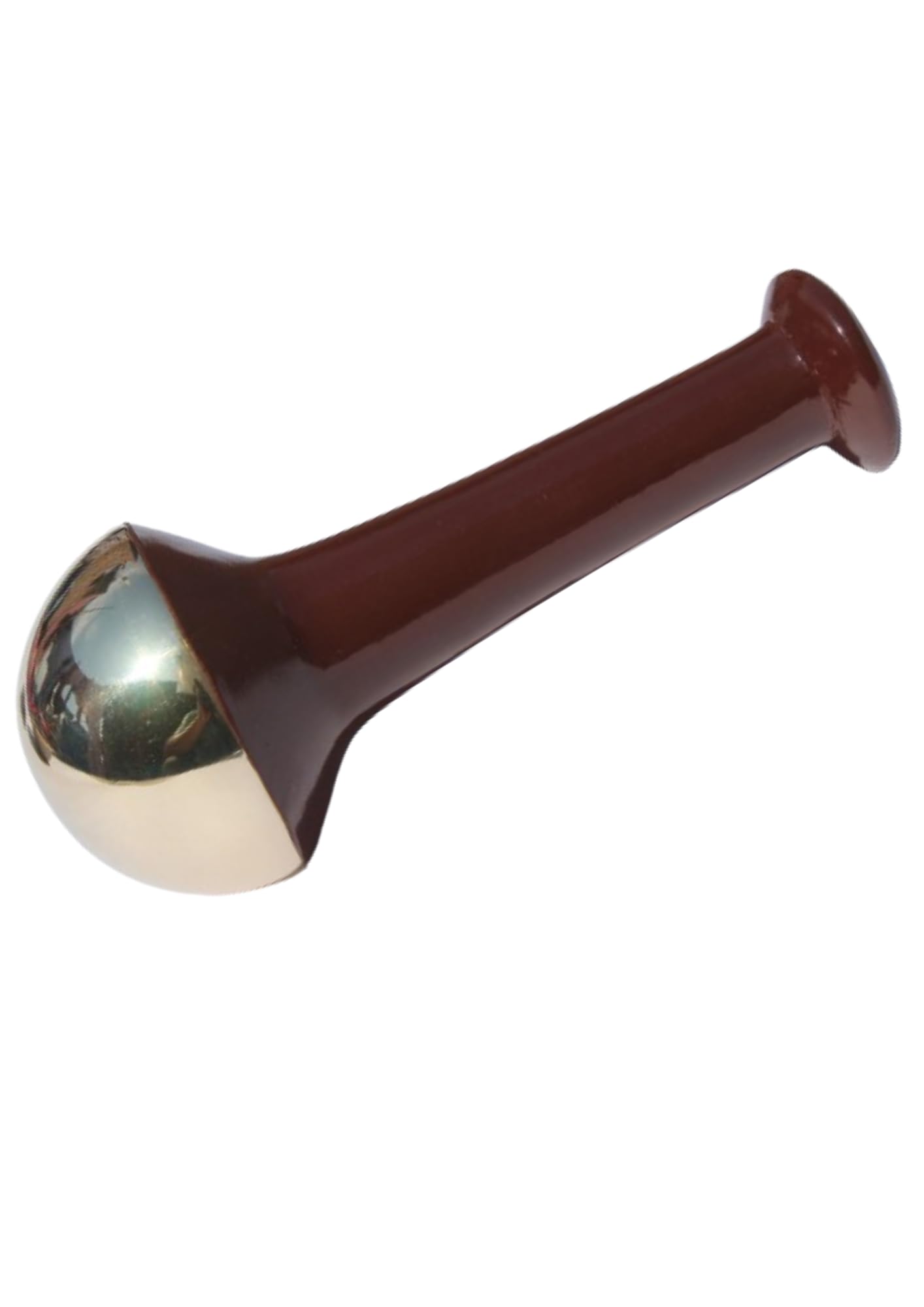 WITSOUL kansa Wand face and Foot Massager with Wooden Handle for Detoxification and Deep Relaxation (Size 6.5cm)