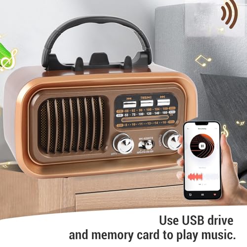 Radio Retro Portátil AM FM Jectse con Panel Solar miniatura 5