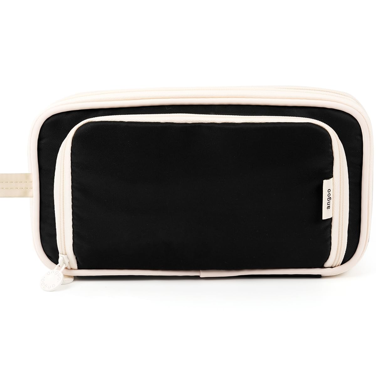 MAMUNU Big Capacity Pencil Cases Multi Compartment Pencil Pouch Aesthetic for Girls Women Portable Pencil case with Handle Stationery Organizer Pen Bag with Zipper for College School Office (Black)