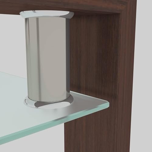 Miniatura 34 de Mesas de centro de vidrio para sala de estar, mesa auxiliar rectangular moderna con estante de almacenamiento, patas de tubo de metal y vidrio