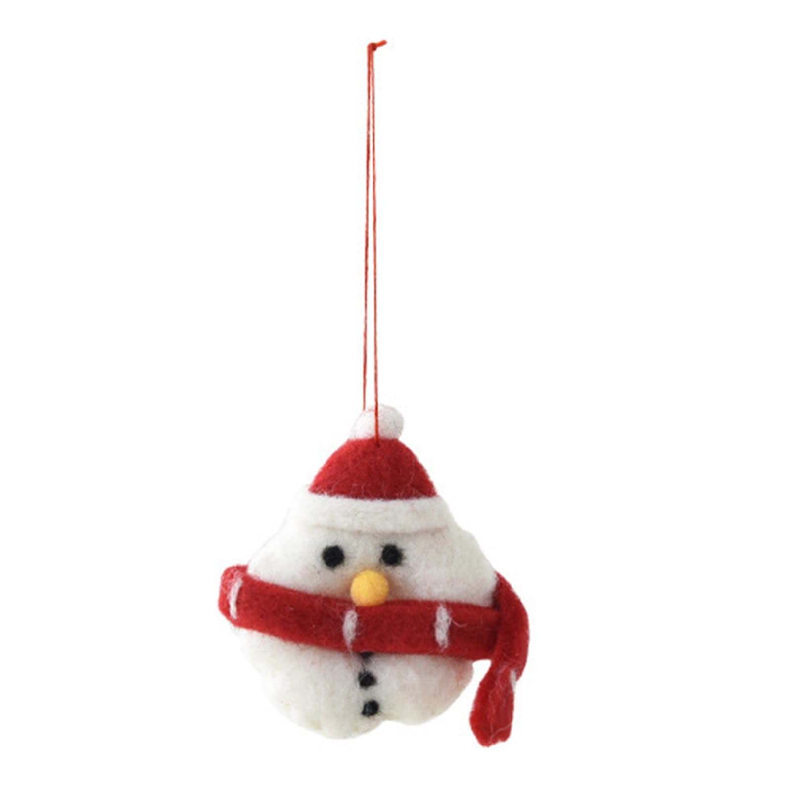 Handmade Wool Felt Christmas Ornaments, Santa Elf Snowman Decor