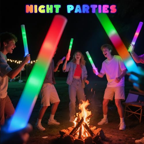 LovesTown 20PCS LED Foam Sticks, Halloween Glow Sticks Bulk Party Favors with 3Modes Flashing, Glow in The Dark Party Supplies for Halloween, Spooky Celebrations, Wedding, Camping, Birthday, Carnival - Image 6